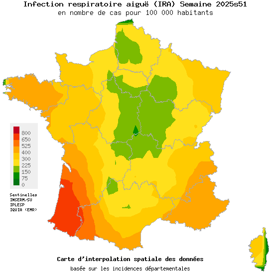 Semaine 202551 - Infection respiratoire aiguë (IRA) - Activité modérée en médecine générale