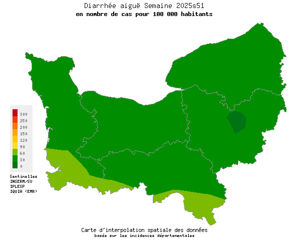 Semaine 202551 - Diarrhée aiguë - Activité faible en Normandie