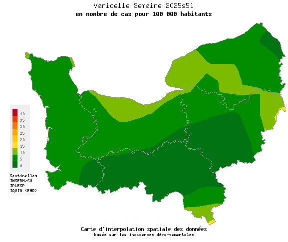 Semaine 202551 - Varicelle - Activité faible en Normandie