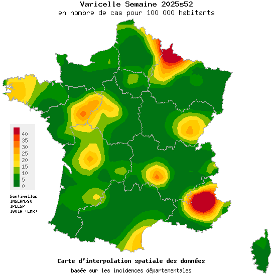Semaine 202552 - Varicelle - Activité faible en médecine générale