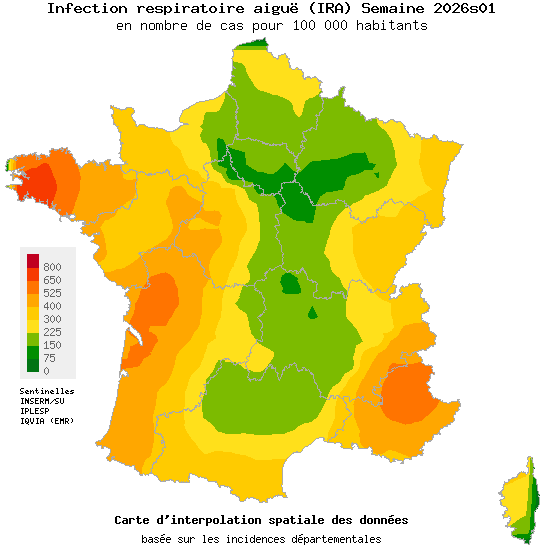 Semaine 202601 - Infection respiratoire aiguë (IRA) - Activité modérée en médecine générale