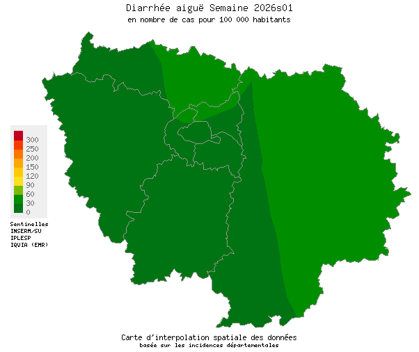 Semaine 202601 - Diarrhée aiguë - Activité faible en Ile-de-France