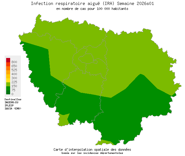 Semaine 202601 - Infection respiratoire aiguë (IRA) - Activité modérée en Ile-de-France