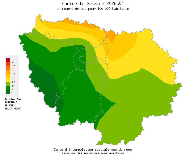 Semaine 202601 - Varicelle - Activité faible en Ile-de-France