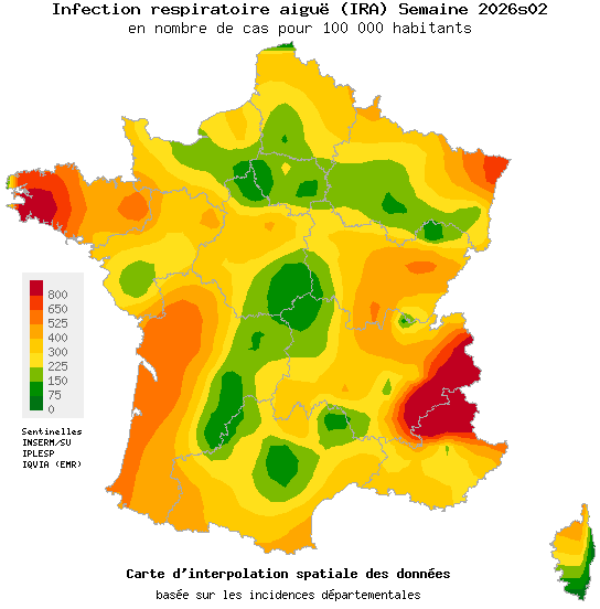 Semaine 202602 - Infection respiratoire aiguë (IRA) - Activité modérée en médecine générale
