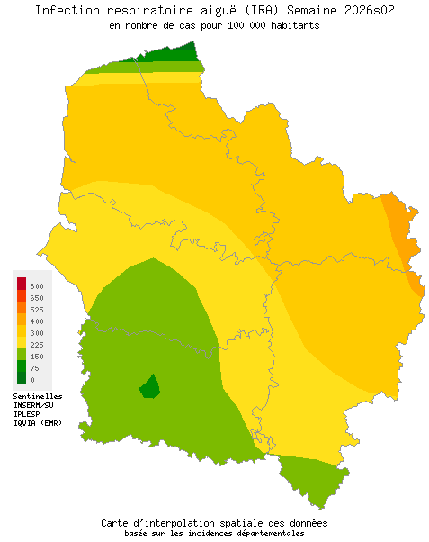Semaine 202602 - Infection respiratoire aiguë (IRA) - Activité modérée en Hauts-de-France
