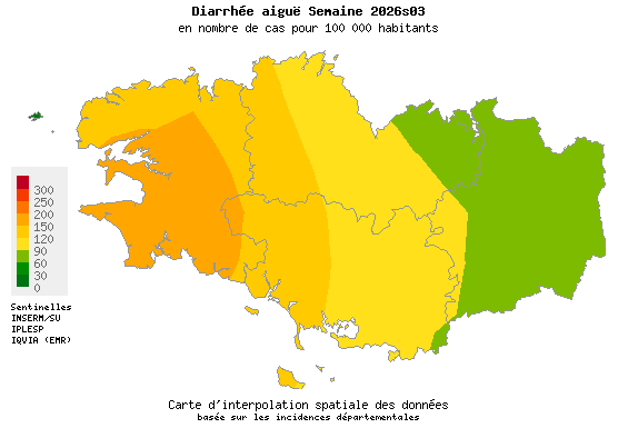 Semaine 202603 - Diarrhée aiguë - Activité modérée en Bretagne
