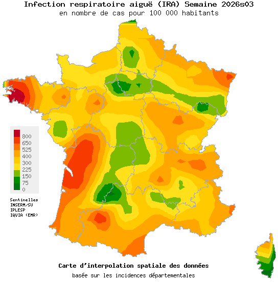 Semaine 202603 - Infection respiratoire aiguë (IRA) - Activité modérée en médecine générale