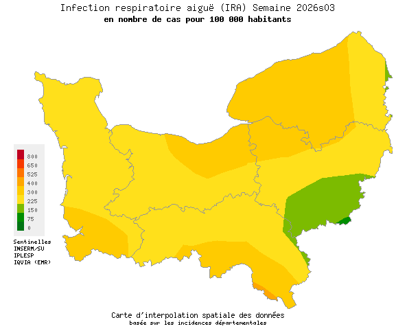 Semaine 202603 - Infection respiratoire aiguë (IRA) - Activité modérée en Normandie