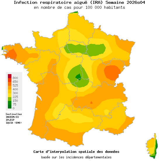 Semaine 202604 - Infection respiratoire aiguë (IRA) - Activité modérée en médecine générale