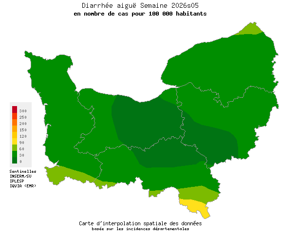 Semaine 202605 - Diarrhée aiguë - Activité faible en Normandie