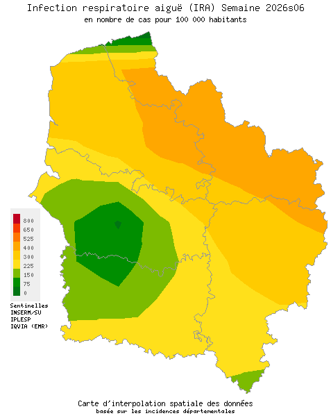 Semaine 202606 - Infection respiratoire aiguë (IRA) - Activité modérée en Hauts-de-France