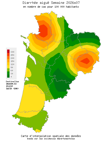 Semaine 202607 - Diarrhée aiguë - Activité modérée en Nouvelle-Aquitaine