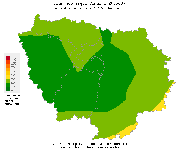 Semaine 202607 - Diarrhée aiguë - Activité faible en Ile-de-France