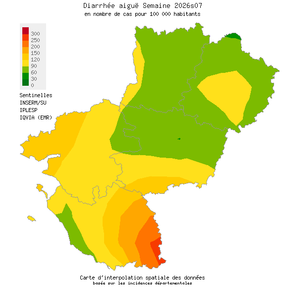 Semaine 202607 - Diarrhée aiguë - Activité faible en Pays de la Loire