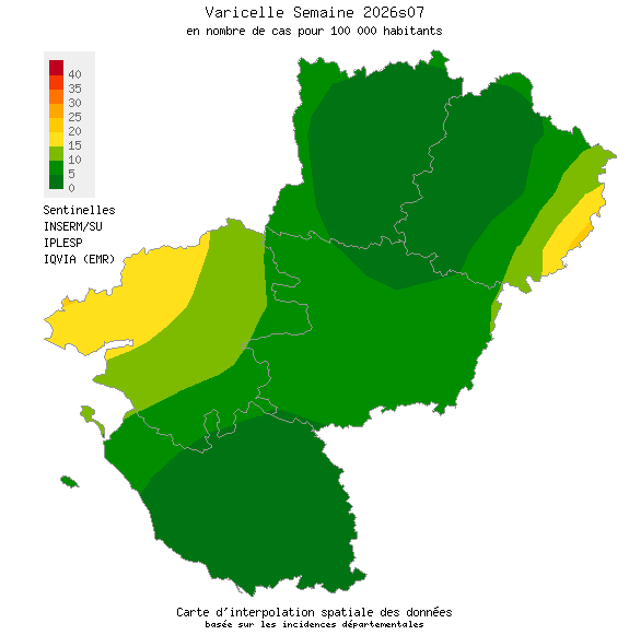 Semaine 202607 - Varicelle - Activité faible en Pays de la Loire