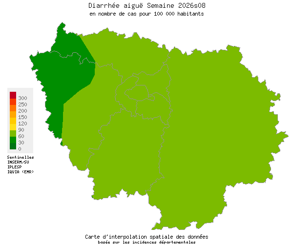 Semaine 202608 - Diarrhée aiguë - Activité faible en Ile-de-France