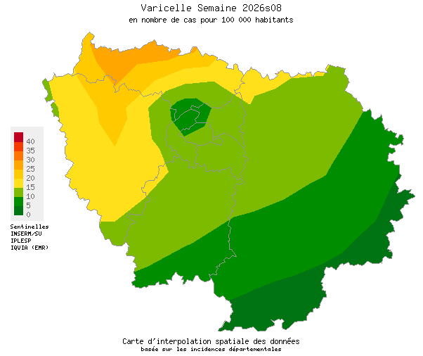 Semaine 202608 - Varicelle - Activité faible en Ile-de-France