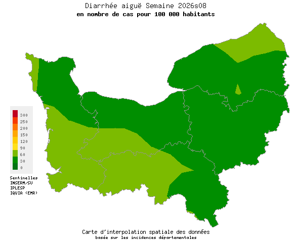 Semaine 202608 - Diarrhée aiguë - Activité faible en Normandie