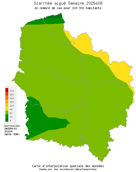 Semaine 202608 - Diarrhée aiguë - Activité faible en Hauts-de-France