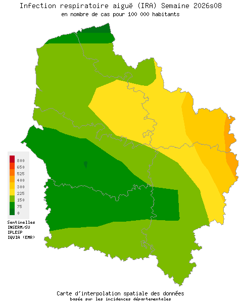 Semaine 202608 - Infection respiratoire aiguë (IRA) - Activité faible en Hauts-de-France