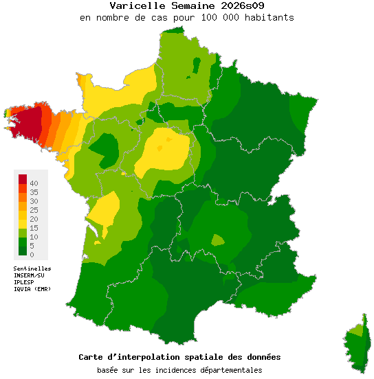Semaine 202609 - Varicelle - Activité faible en médecine générale