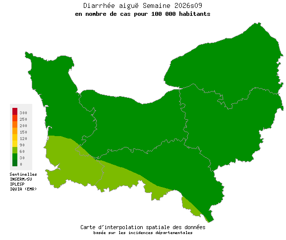 Semaine 202609 - Diarrhée aiguë - Activité faible en Normandie