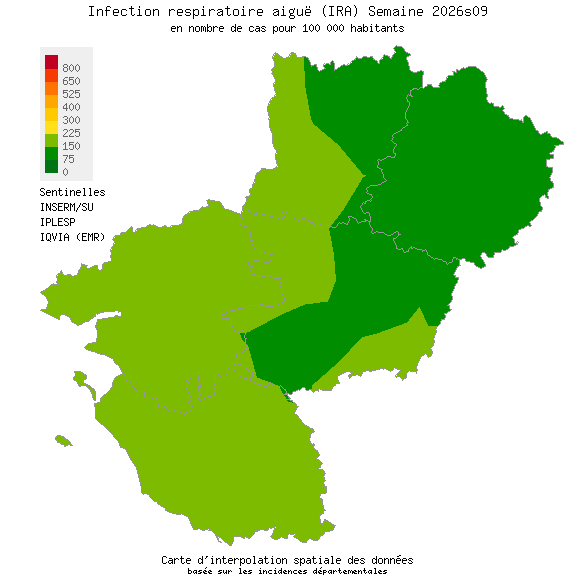 Semaine 202609 - Infection respiratoire aiguë (IRA) - Activité faible en Pays de la Loire