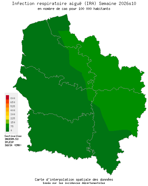 Semaine 202610 - Infection respiratoire aiguë (IRA) - Activité faible en Hauts-de-France