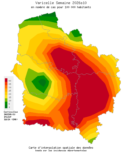 Semaine 202610 - Varicelle - Activité modérée en Hauts-de-France