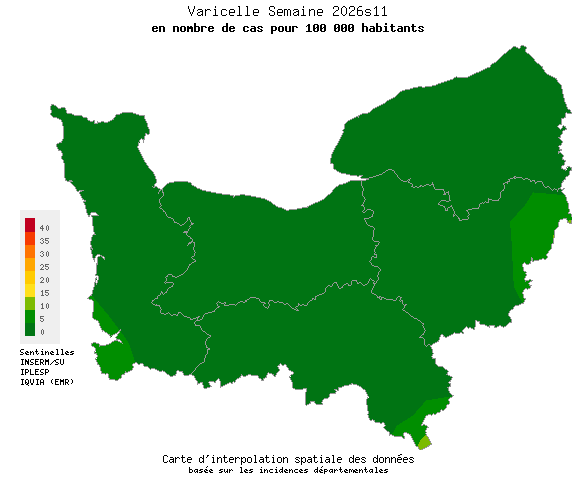 Semaine 202611 - Varicelle - Activité faible en Normandie