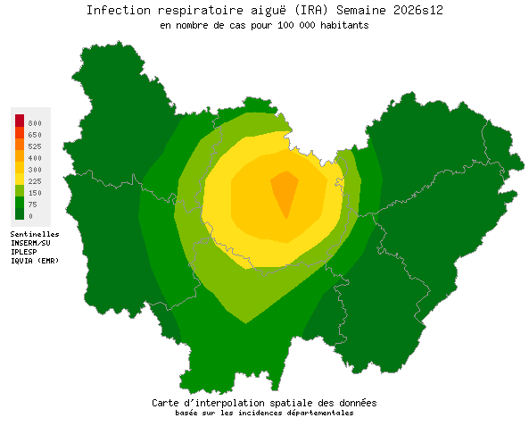 Semaine 202612 - Infection respiratoire aiguë (IRA) - Activité faible en Bourgogne-Franche-Comté