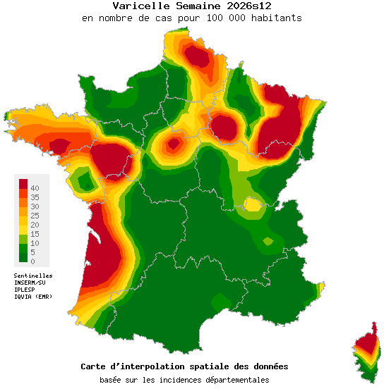 Semaine 202612 - Varicelle - Activité faible en médecine générale