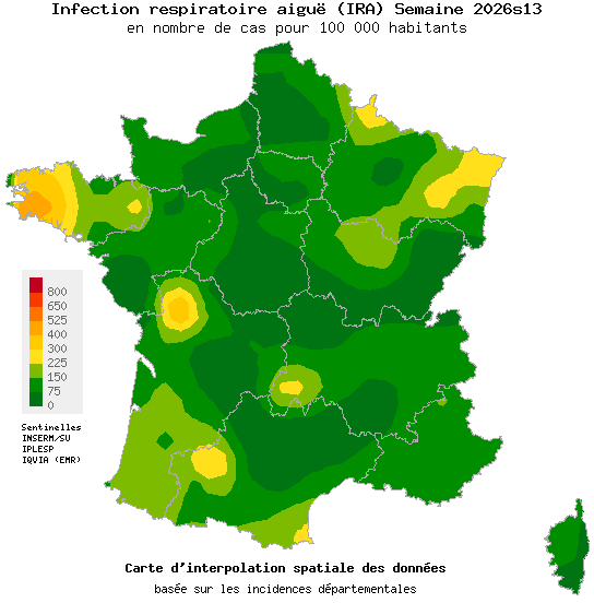 Semaine 202613 - Infection respiratoire aiguë (IRA) - Activité faible en médecine générale