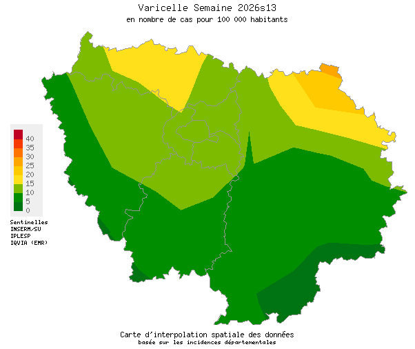 Semaine 202613 - Varicelle - Activité faible en Ile-de-France
