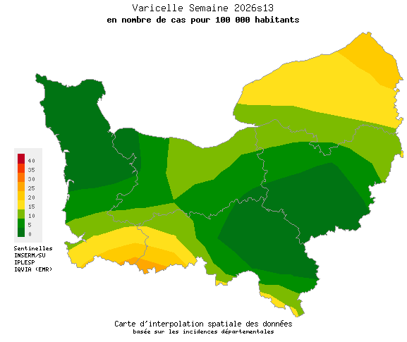 Semaine 202613 - Varicelle - Activité faible en Normandie