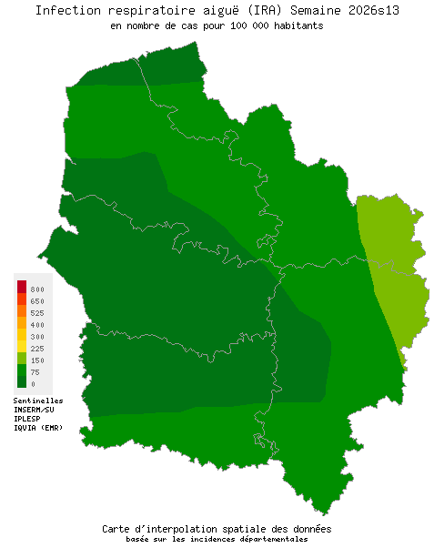 Semaine 202613 - Infection respiratoire aiguë (IRA) - Activité faible en Hauts-de-France