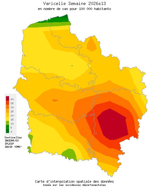 Semaine 202613 - Varicelle - Activité modérée en Hauts-de-France
