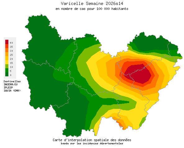 Semaine 202614 - Varicelle - Activité faible en Bourgogne-Franche-Comté