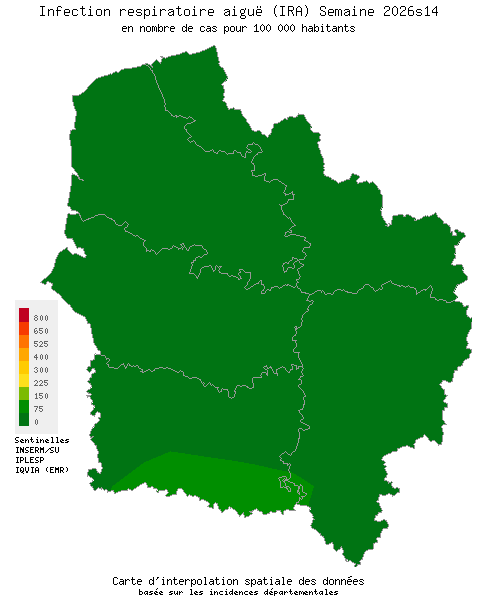 Semaine 202614 - Infection respiratoire aiguë (IRA) - Activité faible en Hauts-de-France