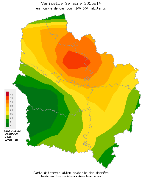 Semaine 202614 - Varicelle - Activité modérée en Hauts-de-France