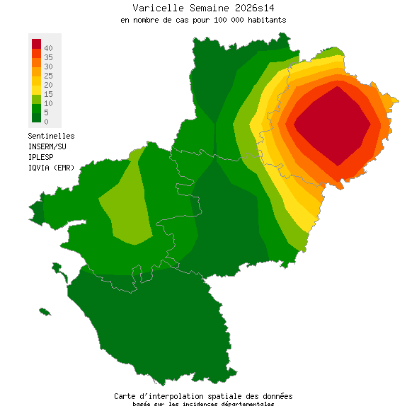 Semaine 202614 - Varicelle - Activité faible en Pays de la Loire
