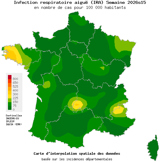Semaine 202615 - Infection respiratoire aiguë (IRA) - Activité faible en médecine générale