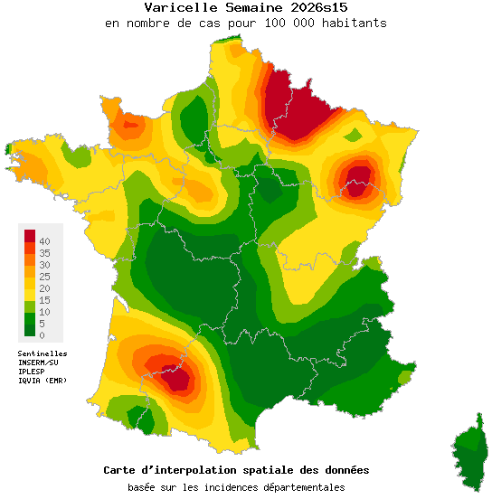 Semaine 202615 - Varicelle - Activité faible en médecine générale