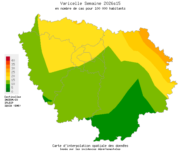 Semaine 202615 - Varicelle - Activité faible en Ile-de-France