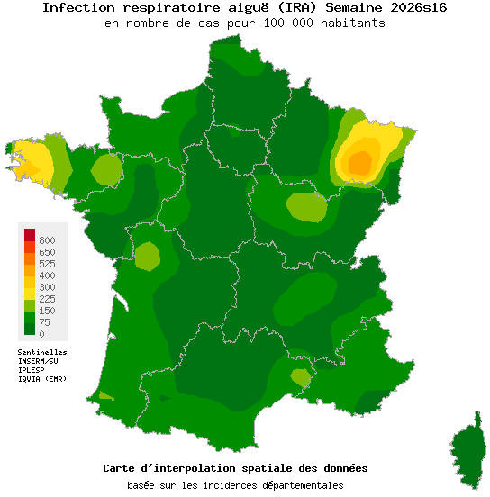 Semaine 202616 - Infection respiratoire aiguë (IRA) - Activité faible en médecine générale