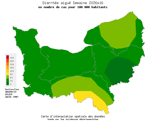 Semaine 202616 - Diarrhée aiguë - Activité faible en Normandie