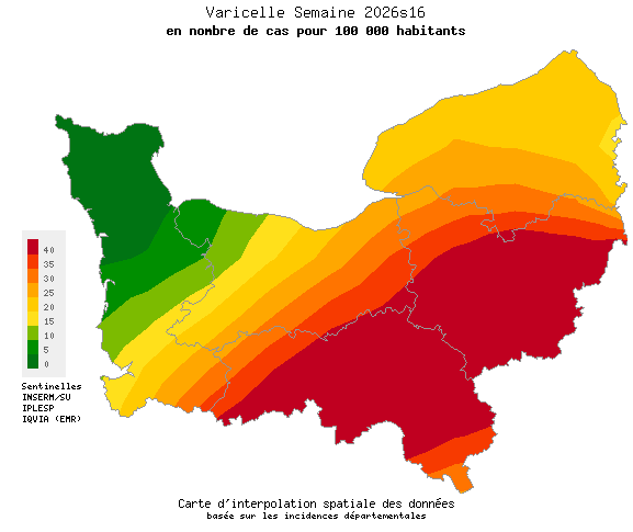 Semaine 202616 - Varicelle - Activité modérée en Normandie