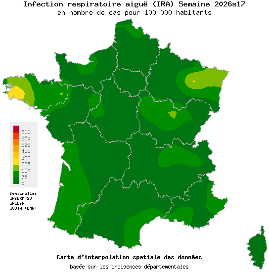 Semaine 202617 - Infection respiratoire aiguë (IRA) - Activité faible en médecine générale