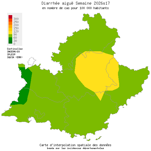 Semaine 202617 - Diarrhée aiguë - Activité faible en Provence-Alpes-Côte d'Azur